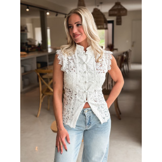 Blouse en dentelle Taylee - Blanc