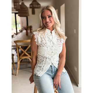 Blouse en dentelle Taylee - Blanc