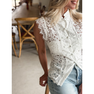 Blouse en dentelle Taylee - Blanc