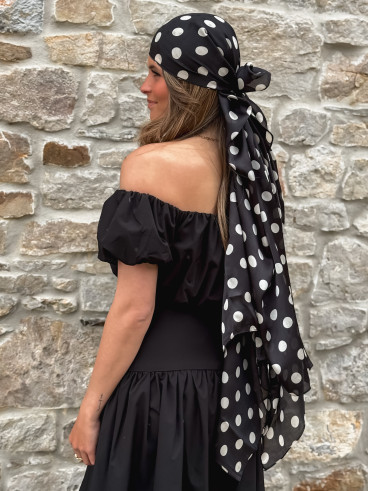 Foulard à pois Laira - Noir