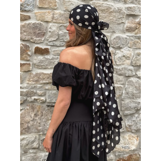 Foulard à pois Laira - Noir