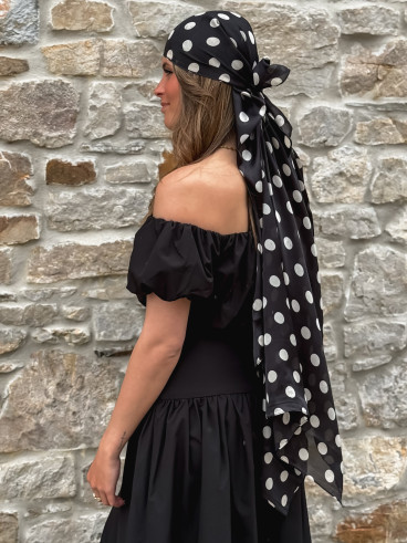 Foulard à pois Laira - Noir
