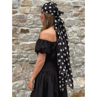 Foulard à pois Laira - Noir