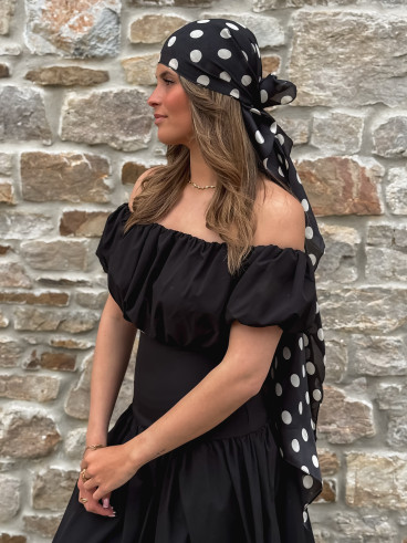 Foulard à pois Laira - Noir