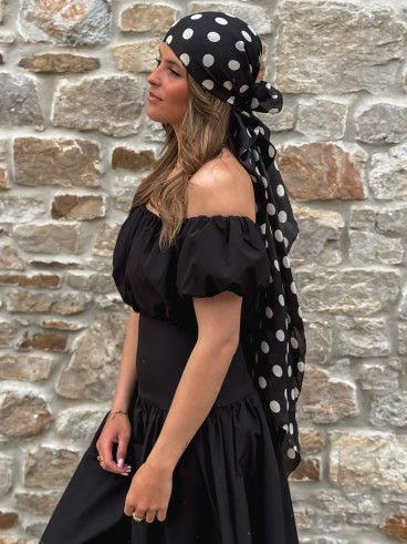 Foulard à pois Laira - Noir