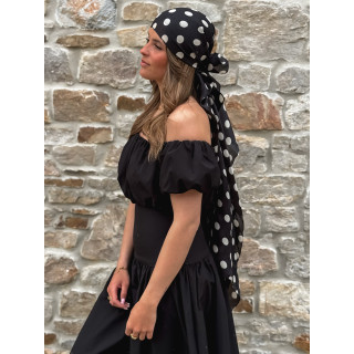 Foulard à pois Laira - Noir