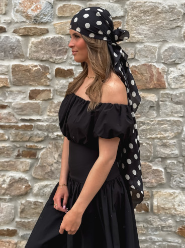 Foulard à pois Laira - Noir