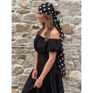 Foulard à pois Laira - Noir