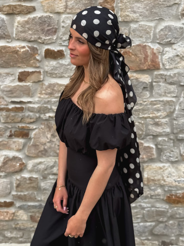 Foulard à pois Laira - Noir