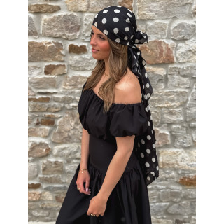 Foulard à pois Laira - Noir
