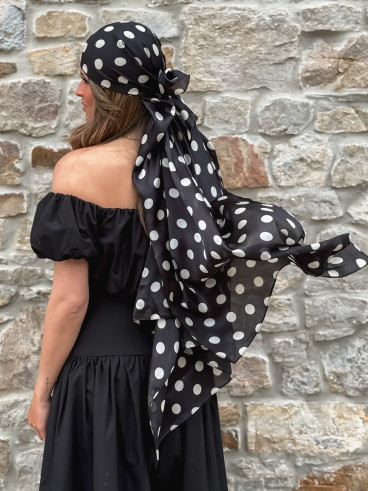 Foulard à pois Laira - Noir