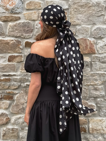 Foulard à pois Laira - Noir