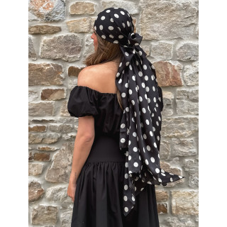 Foulard à pois Laira - Noir