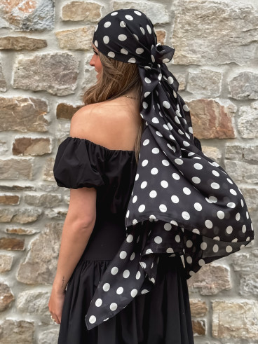 Foulard à pois Laira - Noir