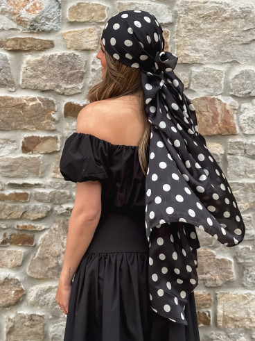 Foulard à pois Laira - Noir