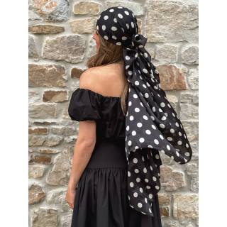 Foulard à pois Laira - Noir