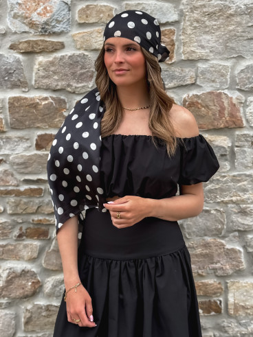 Foulard à pois Laira - Noir