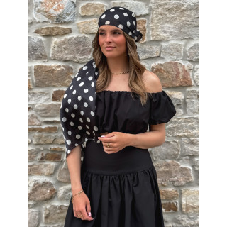 Foulard à pois Laira - Noir