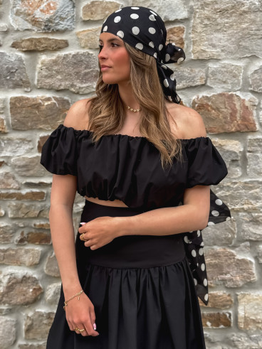 Foulard à pois Laira - Noir