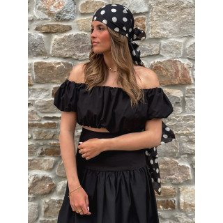 Foulard à pois Laira - Noir