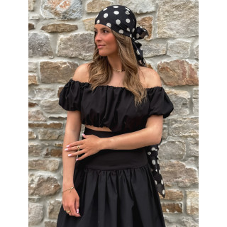 Foulard à pois Laira - Noir