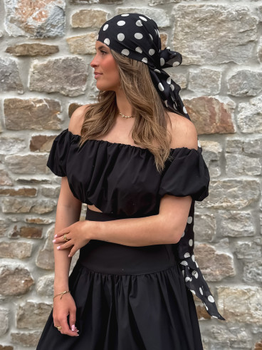Foulard à pois Laira - Noir