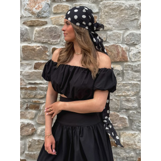 Foulard à pois Laira - Noir