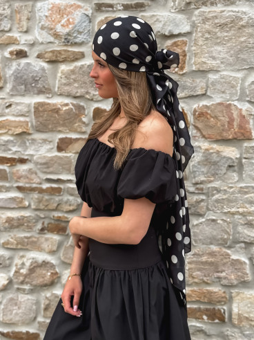 Foulard à pois Laira - Noir