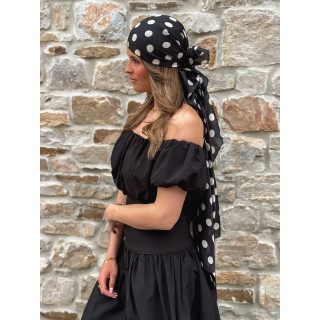 Foulard à pois Laira - Noir