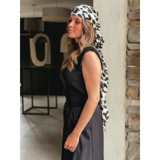 Foulard léopard Lovita - Ecru/Noir