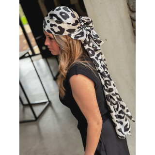 Foulard léopard Lovita - Ecru/Noir