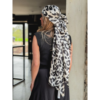 Foulard léopard Lovita - Ecru/Noir