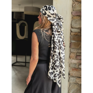 Foulard léopard Lovita - Ecru/Noir