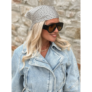 Foulard à motifs Odalys - Ecru/Noir