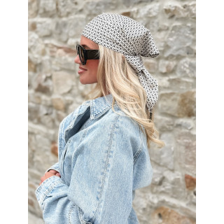 Foulard à motifs Odalys - Ecru/Noir