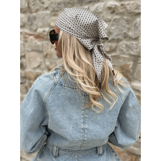 Foulard à motifs Odalys - Ecru/Noir