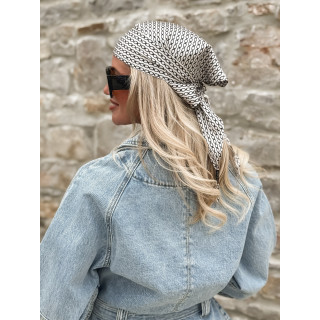 Foulard à motifs Odalys - Ecru/Noir