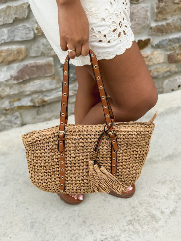 Sac en osier Anelia - Beige