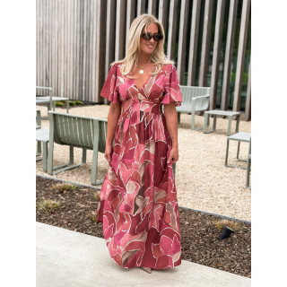 Robe longue à motifs Lalia - Rose