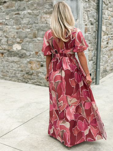 Robe longue à motifs Lalia - Rose Robe longue à motifs Lalia - Rose