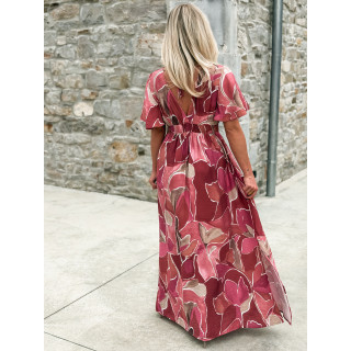 Robe longue à motifs Lalia - Rose