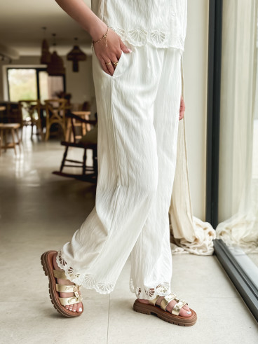 Pantalon Nelsie - Ecru