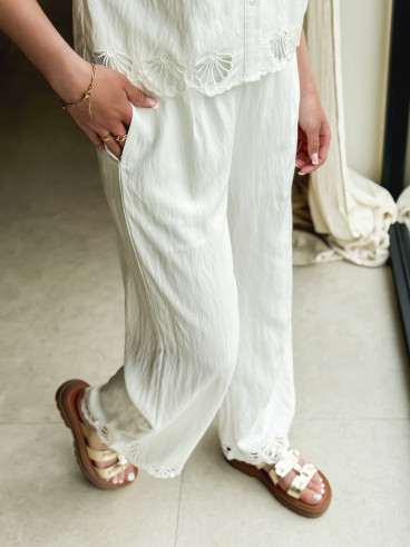 Pantalon Nelsie - Ecru