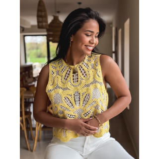 Blouse en crochet Robie - Jaune