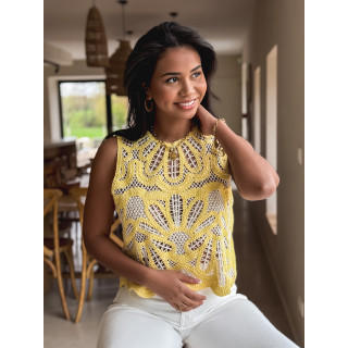 Blouse en crochet Robie - Jaune