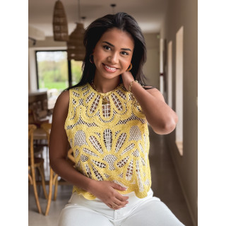 Blouse en crochet Robie - Jaune