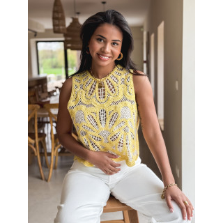 Blouse en crochet Robie - Jaune