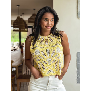 Blouse en crochet Robie - Jaune