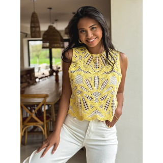 Blouse en crochet Robie - Jaune