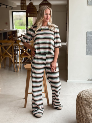 Pantalon Amalyna - Vert/Rose